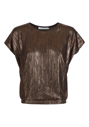 IRO metallic-effect pleated top - Brown
