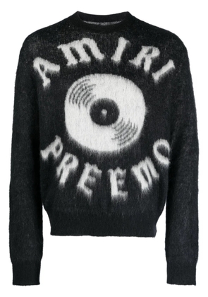 AMIRI brushed-effect logo-print jumper - Black
