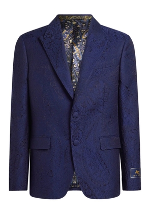 ETRO jacquard paisley single-breasted jacket - Blue