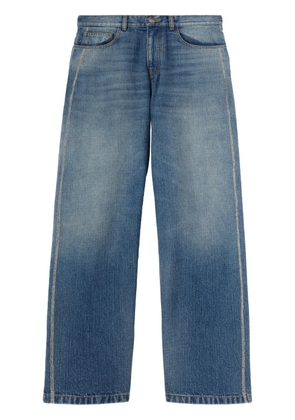 Palm Angels curved logo loose-fit jeans - Blue