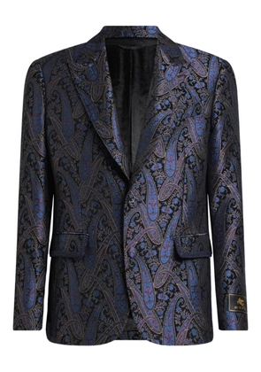 ETRO jacquard paisley-motif single-breasted jacket - Blue