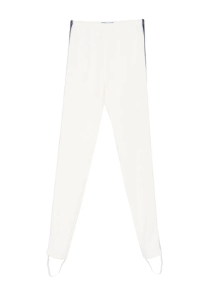 Prada stirrup-detail stripe leggings - Neutrals