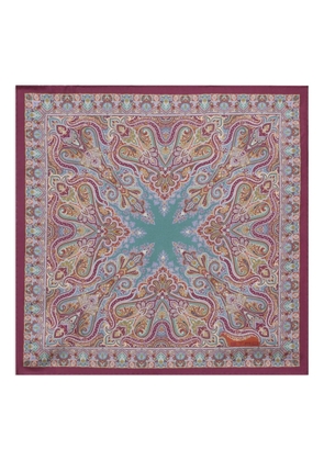 ETRO floral paisley silk pocket square - Red
