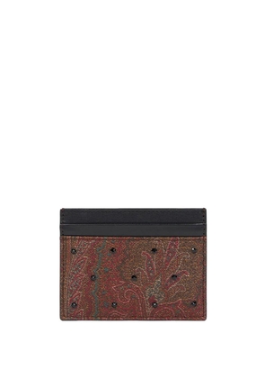ETRO rhinestone paisley cardholder - Brown