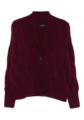 Incentive! Cashmere cable-knit cashmere cardigan - Purple