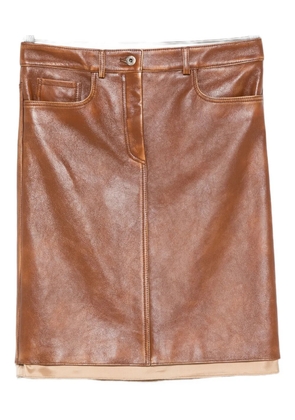 Miu Miu leather midi skirt - Brown