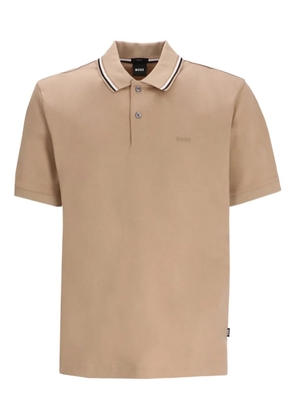 BOSS Paddy contrasting-collar polo shirt - Neutrals