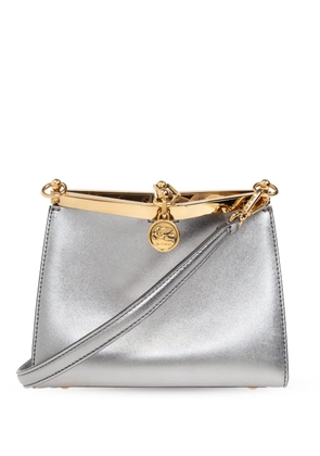ETRO small Vella metallic leather bag - Silver