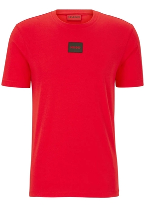 HUGO logo-appliqué cotton T-shirt - Red
