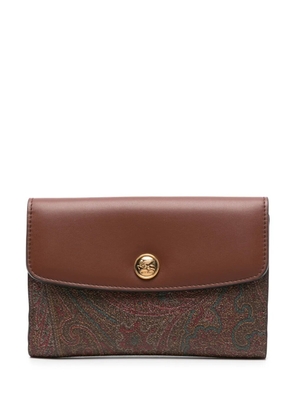 ETRO paisley-print leather wallet - Brown