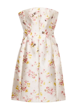 Prada floral-print embellished dress - White