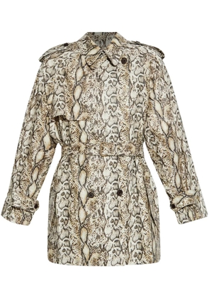 ISABEL MARANT snakeskin-effect trench coat - Neutrals