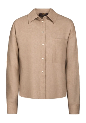 Moorer chest-pocket shirt - Neutrals