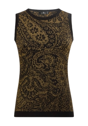 ETRO sleevless paisley-motif top - Black
