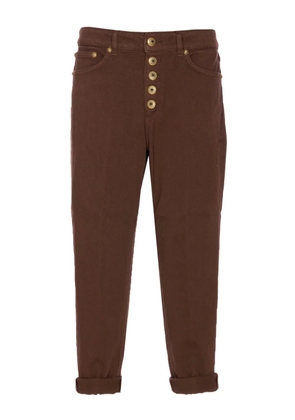 DONDUP button-fastening logo-patch jeans - Brown