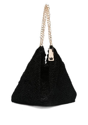 la milanesa chain-strap textured shoulder bag - Black