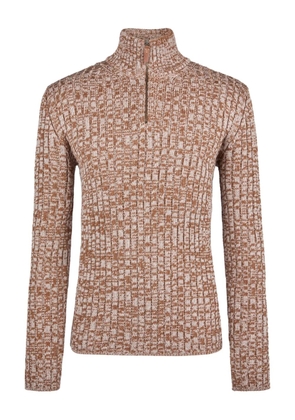 Tod's ribbed half-zip sweater - Brown