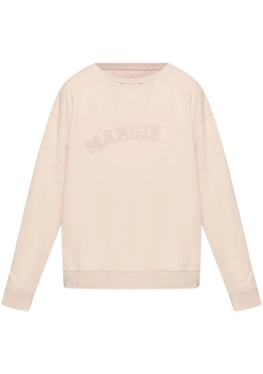 Maison Margiela logo-embroidered sweatshirt - Neutrals