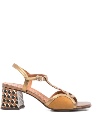 Chie Mihara Letouche T-strap patterned sandals - Neutrals