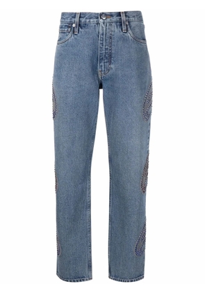 ETRO rhinestone-embellished paisley jeans - Blue