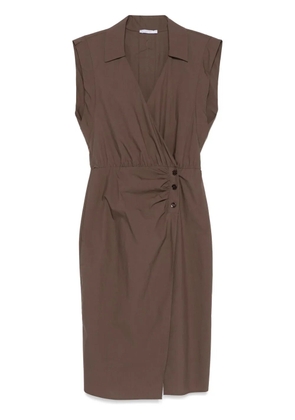 Patrizia Pepe wrap shirt dress - Brown