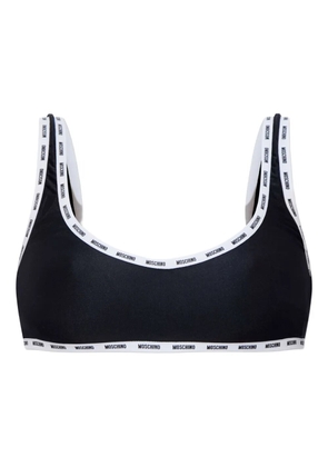 Moschino logo-trim bikini top - Black