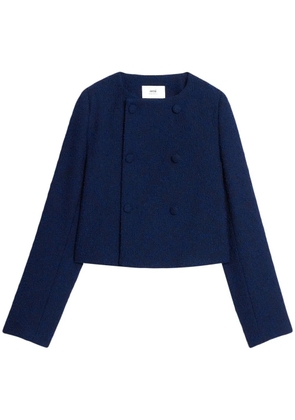 AMI Paris textured cropped jacket - Blue