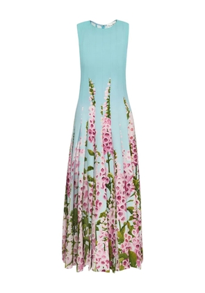 Oscar de la Renta Foxglove chiffon dress - Blue