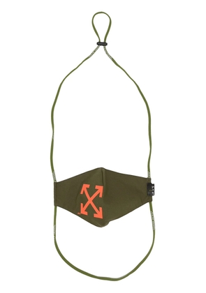 Off-White Arrows printed face mask - Brown