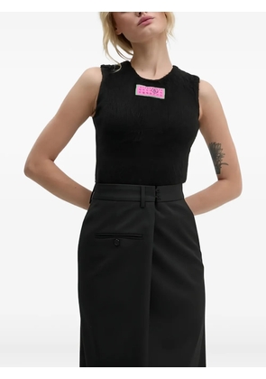 MM6 Maison Margiela logo-patch sleeveless top - Black