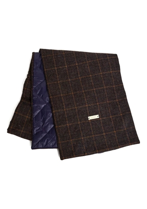 Autry quilted tartan double-face scarf - Brown