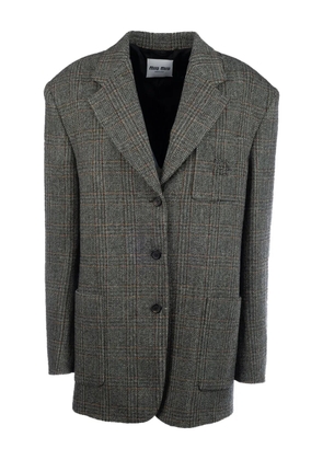 Miu Miu herringbone-pattern jacket - Grey