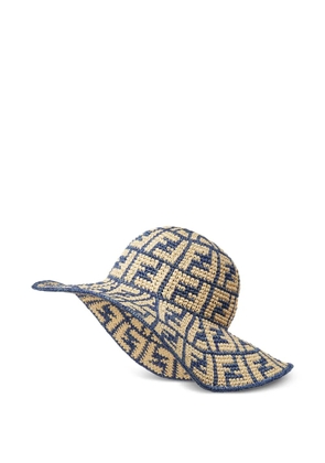 FENDI crochet-pattern sun hat - Neutrals