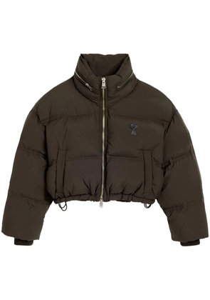 AMI Paris zipped puffer jacket - Brown