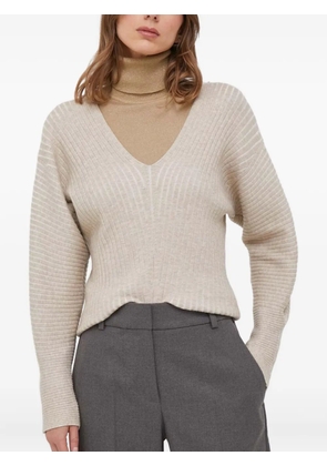 DKNY V-neck ribbed sweater - Neutrals
