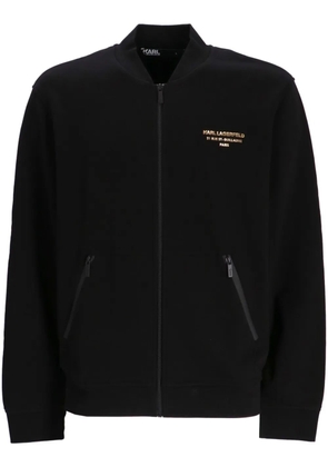 Karl Lagerfeld logo-print zipped sweatshirt - Black