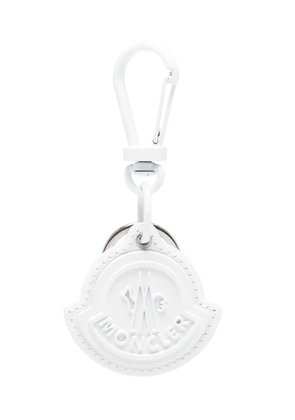 Moncler logo-embossed keyring - White