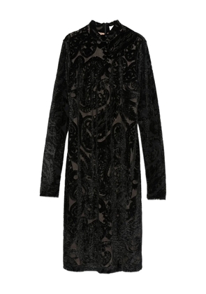 ETRO paisley-pattern velvet dress - Black