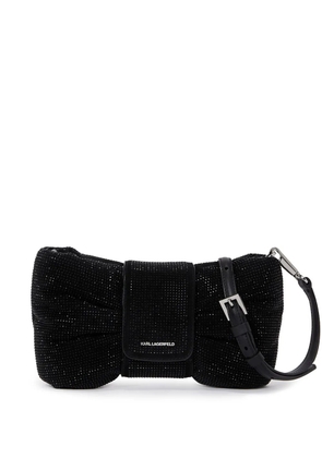 Karl Lagerfeld small Bow rhinestone-embellished cross body bag - Black
