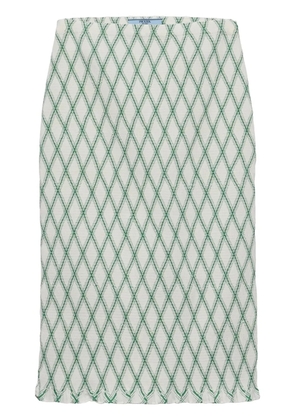 Prada patterned cotton midi skirt - Green