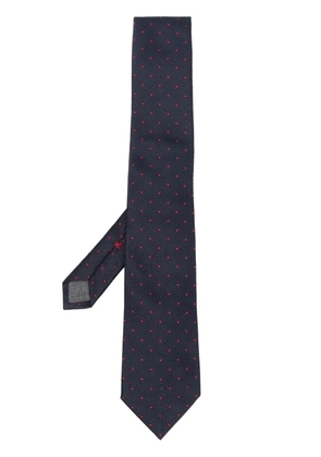 Brunello Cucinelli embroidered polka-dot pattern tie - Blue