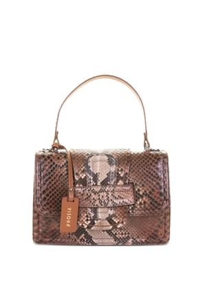 VISONA` leather clutch bag - Brown