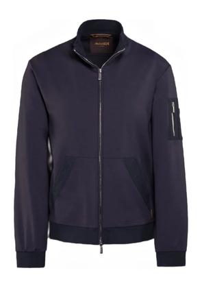 Moorer zip-fastening quilted-pocket sweater - Blue