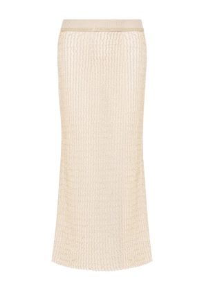 Maison Margiela ribbed-knit midi skirt - Neutrals