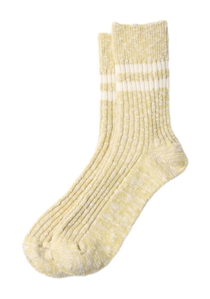 RoToTo slub-knit stripe-detail socks - Yellow