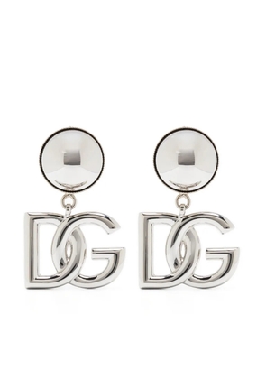 Dolce & Gabbana logo-plaque clip-on earrings - Silver