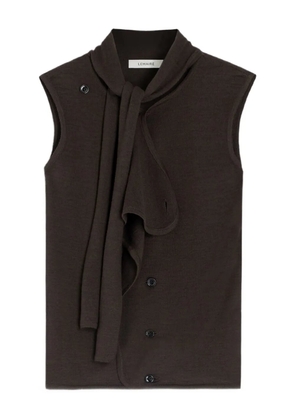 LEMAIRE tie-neck knitted vest - Brown