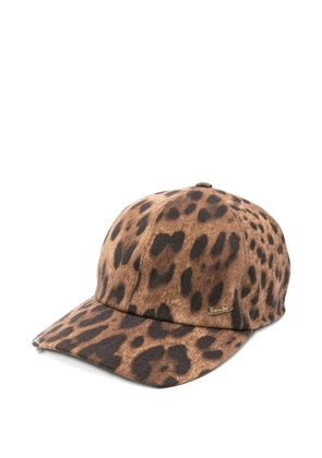 Borsalino leopard-print baseball cap - Brown
