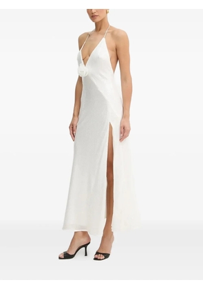 Bardot v-neck sequin maxi dress - White