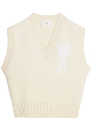 AMI Paris Ami de Coeur knitted vest - Neutrals